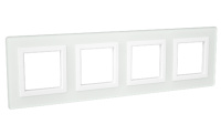 Рамка из натурального стекла, "Avanti", белая, 8 модулей DKC