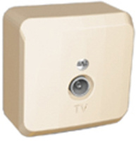 Розетка TV единственная накладного монтажа IP20 SE Этюд Кремовый