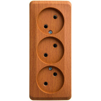 Этюд о/у тройная Розетка без заземления без шторок 16А 250B, бук, россия SE