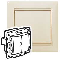 Выключатель 2-клавишный с индикацией на одной клавише 10A Legrand Valena Слоновая кость