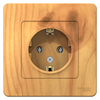 Розетка с заземлением без шторок скрытой установки 16A 250В Systeme Electric Blanca Ясень