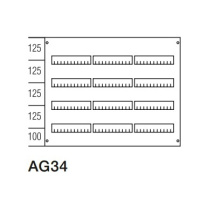 Пластрон глухой DIN125мм 600х750мм, 4ряда ABB