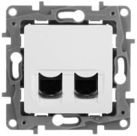 Розетка информационная 2-ая RJ45 категория 6 UTP Legrand Etika Белый