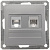Розетка телефонная RJ11 + компьютерная RJ45 кат.5е Wessen 59 Матовый хром