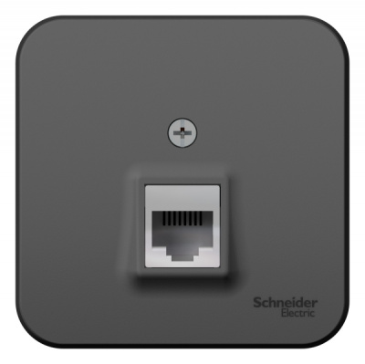 Розетка телефонная RJ11 накладного монтажа с изолирующей пластиной Systeme Electric Blanca Антрацит Systeme Electric Blanca BLNIA011006