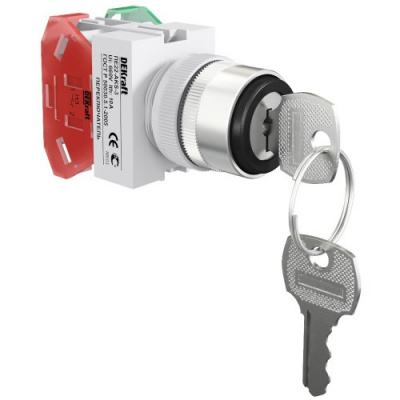 Переключатель на 3 пол. прав. без фикс. I-O-II с ключ. 2НО DEKraft ПЕ-22 DEKraft ПЕ-22 25143DEK