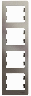Рамка 4-постовая вертикальная Systeme Electric Glossa Платина Systeme Electric Glossa GSL001208