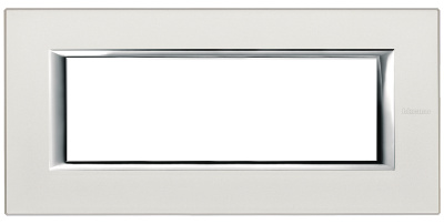 Рамка прямоугольная итальянский стандарт ITA 6 мод Bticino Axolute Жемчужное серебро  Bticino Axolute HA4806SAN