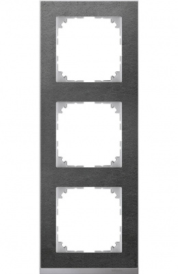 Рамка 3-постовая Merten M-Pure Decor Сланец/Алюминий Merten M-Pure Decor MTN4030-3669