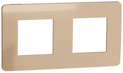 Рамка 2-постовая Schneider Electric Unica New Studio Metal Медь/Белый Schneider Electric Unica New Studio Metal NU280457