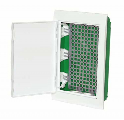 Systeme Electric City9 Box IT Корпус встраиваемый с белой дв. 3ряд/36мод 2 розетки Systeme Electric  EZ9E312P2FIT