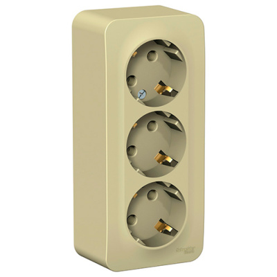 Blanca о/у Розетка 3-я с заземлением без шторок изол.пл 16А, 250В, бежевый Systeme Electric Systeme Electric  BLNRA010317