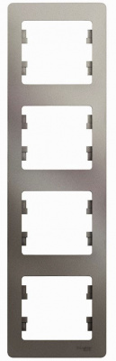 Рамка 4-постовая вертикальная Systeme Electric Glossa Платина Systeme Electric Glossa GSL001208
