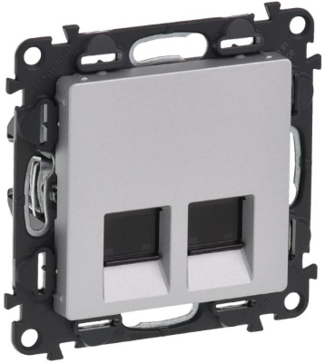 Розетка информационная 2-ая RJ 45 кат.6 UTP Legrand Valena Life Алюминий Legrand Valena Life 753643