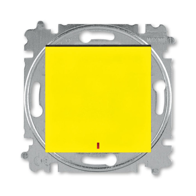 Переключатель одноклавишный с подсветкой контрольная жёлтый / дымчатый чёрный ABB Levit ABB Levit 2CHH592545A6064