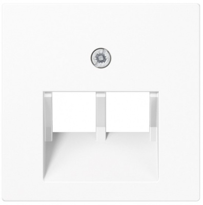 Накладка телефонной/комп (IAE/UAE) розетки 2-ой наклонной Jung Белый Jung Eco Profi A569-2BFPLUAWW