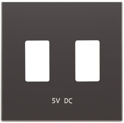 Накладка для механизма 2хUSB зарядного устройства ABB NIE Sky Черный бархат 8585.3 NS ABB Sky 2CLA858530A1501