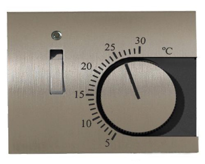 Накладка терморегулятора комнатного с выключателем ABB NIE Olas Полированная сталь ABB Olas 8440.1 AL