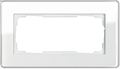Рамка 2-постовая без перегородки Gira Esprit Glass C Белое стекло Gira Esprit 1002512Gira