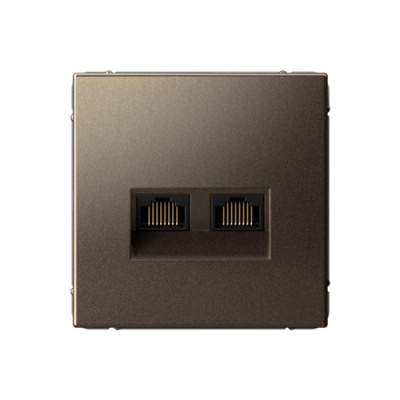 ARTGALLERY РОЗЕТКА двойная компьютерная RJ45+RJ45, кат.6А, механизм, МОККО Systeme Electric ArtGallery GAL000688