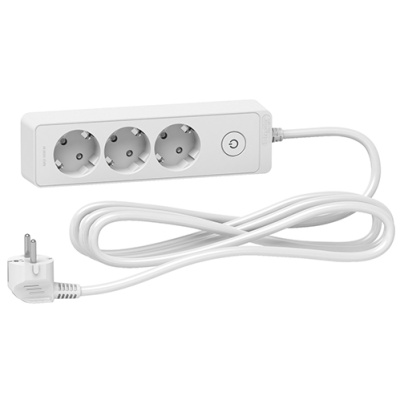Unica EXTEND Удлинитель 3 розетки 2к+з, кабель 3м, Белый Schneider Electric Schneider Electric  ST9433W