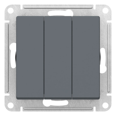 Выключатель 3-клавишный сх.1+1+1 10AX механизм Schneider Electric AtlasDesign Грифель Systeme Electric AtlasDesign ATN000731