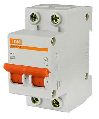 Автоматический выключатель 2P 10A C 4,5kA TDM ELECTRIC  ВА47-63 TDM ELECTRIC  ВА47-63 SQ0218-0010