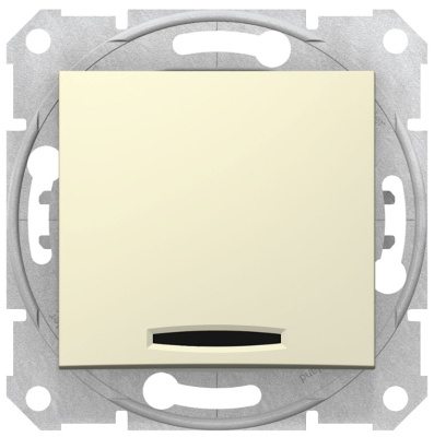 Выключатель 1-клавишный с подсветкой 10A Schneider Electric Sedna Бежевый Schneider Electric Sedna SDN1400147