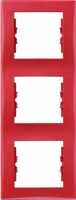 Рамка 3-постовая вертикальная Schneider Electric Sedna Красный Schneider Electric Sedna SDN5801341