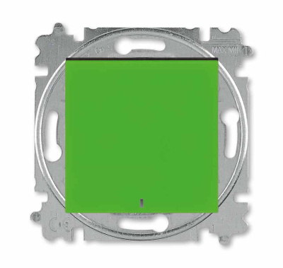 Выключатель кнопочный одноклавишный с подсветкой зелёный / дымчатый чёрный ABB Levit ABB Levit 2CHH599147A6067