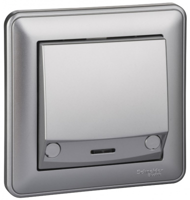 Выключатель карточный с индикацией 16A в сборе с рамкой Wessen 59 Матовый хром Wessen Wessen 59 VS616-051-58