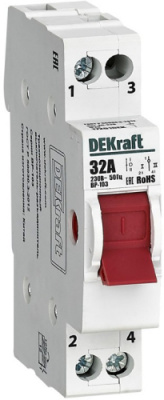 DEKraft ВР-103 Выключатель-разъединитель трехпозиционный 1P 32A DEKraft ВР-103 17203DEK
