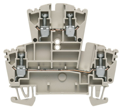 Клеммник проходной двухуровневая WDK 2.5 винт 2.5 мм.кв серый Weidmuller Weidmuller  1021500000