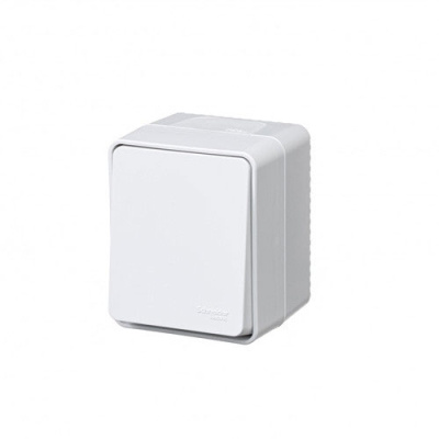 SE AtlasDesign Выключатель 1-клавишный Кнопочный Белый PROFI IP54 О/У 10 АХ Systeme Electric AtlasDesign Profi54 ATN540115