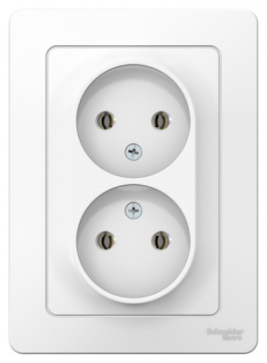 Розетка двойная без заземления без шторок скрытой установки 16A 250В Systeme Electric Blanca Белый Systeme Electric Blanca BLNRS000021