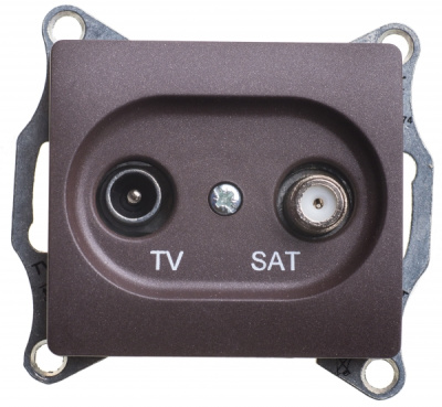 Розетка TV-SAT оконечная 1DB механизм Systeme Electric Glossa Шоколад Systeme Electric Glossa GSL000897