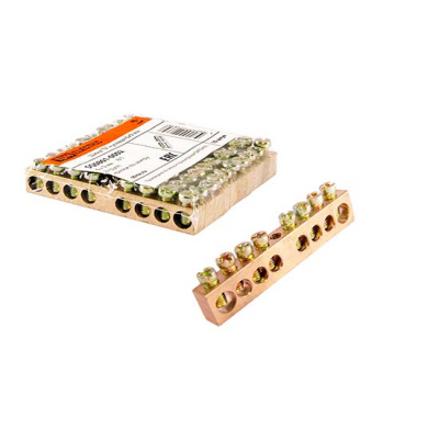 Шина "N" нулевая 6х9мм 8 групп/крепеж по центру 100A TDM 8/1 TDM ELECTRIC TDM Шины SQ0801-0002