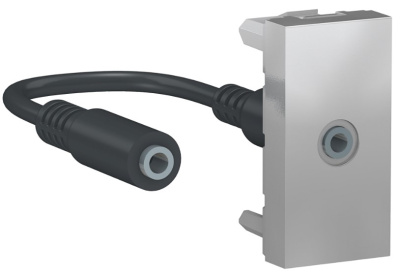 Розетка Minijack 1 модуль Schneider Electric Unica New Modular Алюминий Schneider Electric Unica New Modular NU343330