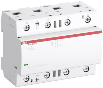 Контактор модульный 100A АС-1 4НО катушка 24В AC/DC ABB ESB100-40N-01 ABB  1SAE661111R0140
