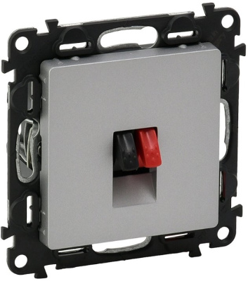 Розетка акустическая 1-ая безвинт.зажим Legrand Valena Life Алюминий Legrand Valena Life 753672