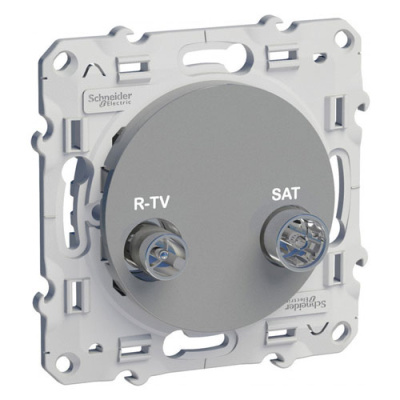 Розетка R/TV-SAT оконечная Schneider Electric Odace Алюминий Schneider Electric Odace S53R455