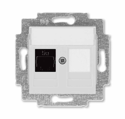 Розетка информационная RJ45 категория 5e и заглушка серый ABB Levit ABB Levit 2CHH295117A6016