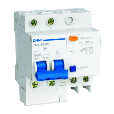 Дифференциальный автомат DZ47LE-63 2P 40A 30mA тип AC х-ка С 6kA CHINT CHINT  199657CHINT