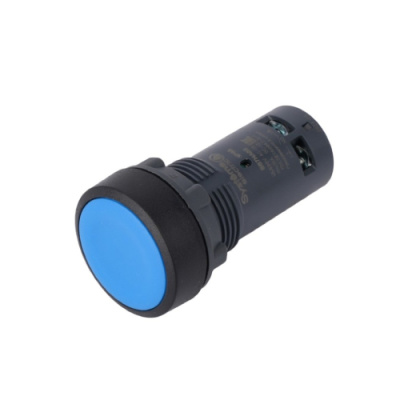 Systeme Electric Кнопка SB7 моноблочная 22мм синяя с возвратом, пластик, 1НО+1НЗ, IP65 Systeme Electric SB7 SB7NA65