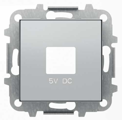 Накладка зарядного устройства 2хUSB ABB NIE Sky Серебристый алюминий 8585 PL ABB Sky 2CLA858500A1301