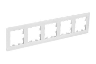 SE AtlasDesign Рамка 5-постовая Белый Nature Натуральное стекло Systeme Electric AtlasDesign Nature ATN360105