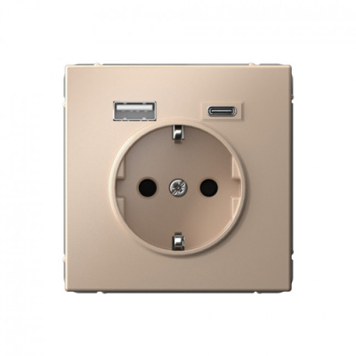 ARTGALLERY РОЗЕТКА 16А с 2 USB A+C, 5В/2,4А/3,0А, 2х5В/1,5А, механизм, ПЕСОЧНЫЙ Systeme Electric ArtGallery GAL001232