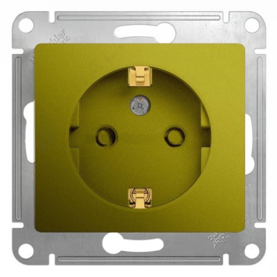 Розетка с заземлением со шторками 16A 250В механизм Systeme Electric Glossa Фисташковый Systeme Electric Glossa GSL001045