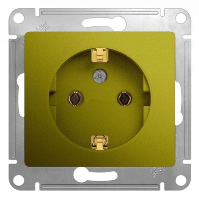Розетка с заземлением 16A 250В механизм Systeme Electric Glossa Фисташковый Systeme Electric Glossa GSL001043