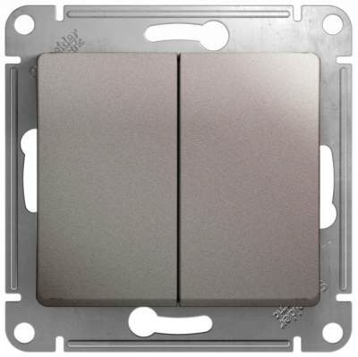Переключатель 2-клавишный (схема 6) 10AX механизм Systeme Electric Glossa Платина Systeme Electric Glossa GSL001265
